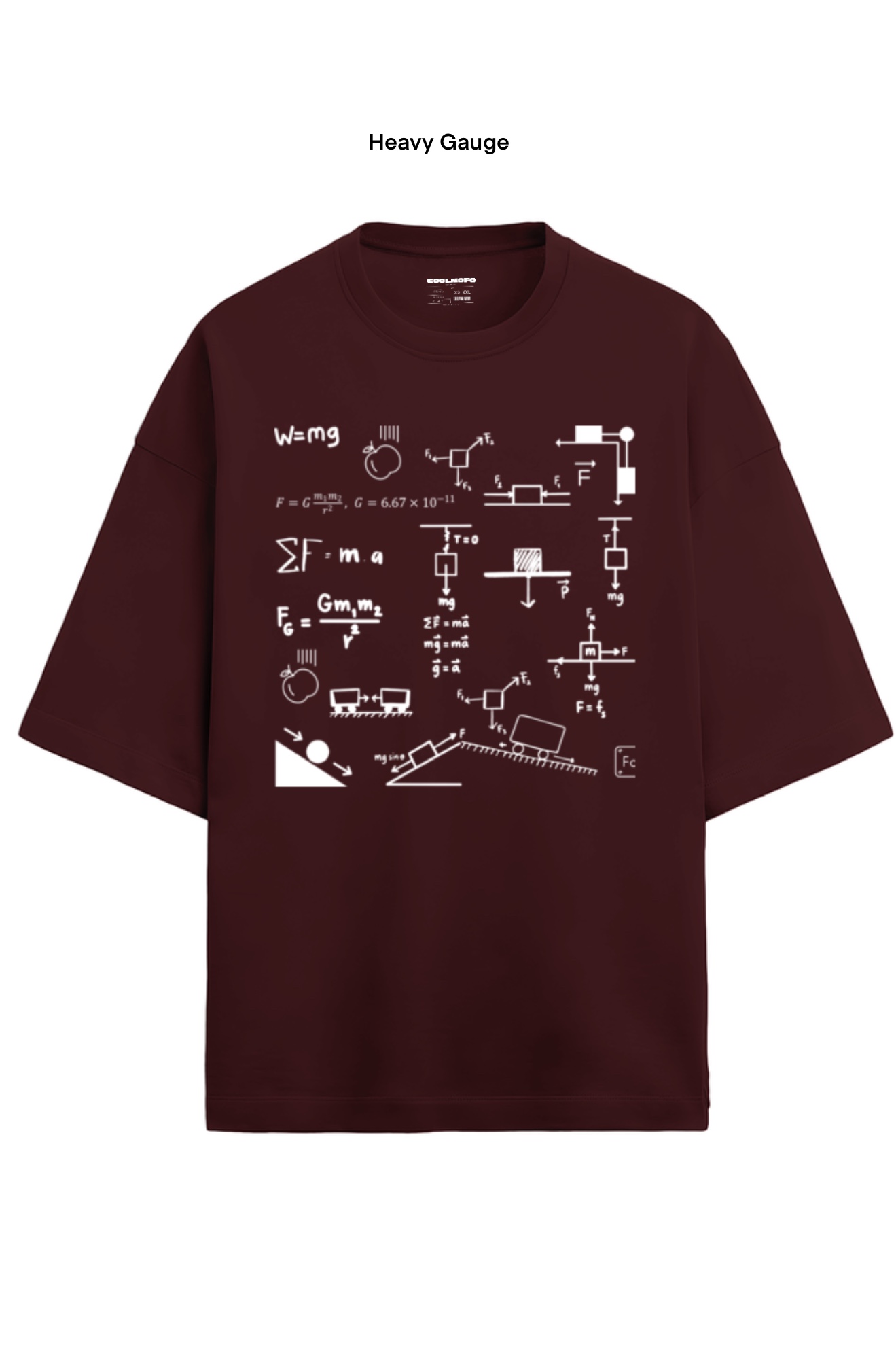 Terry_T-shirt maroon tesla
