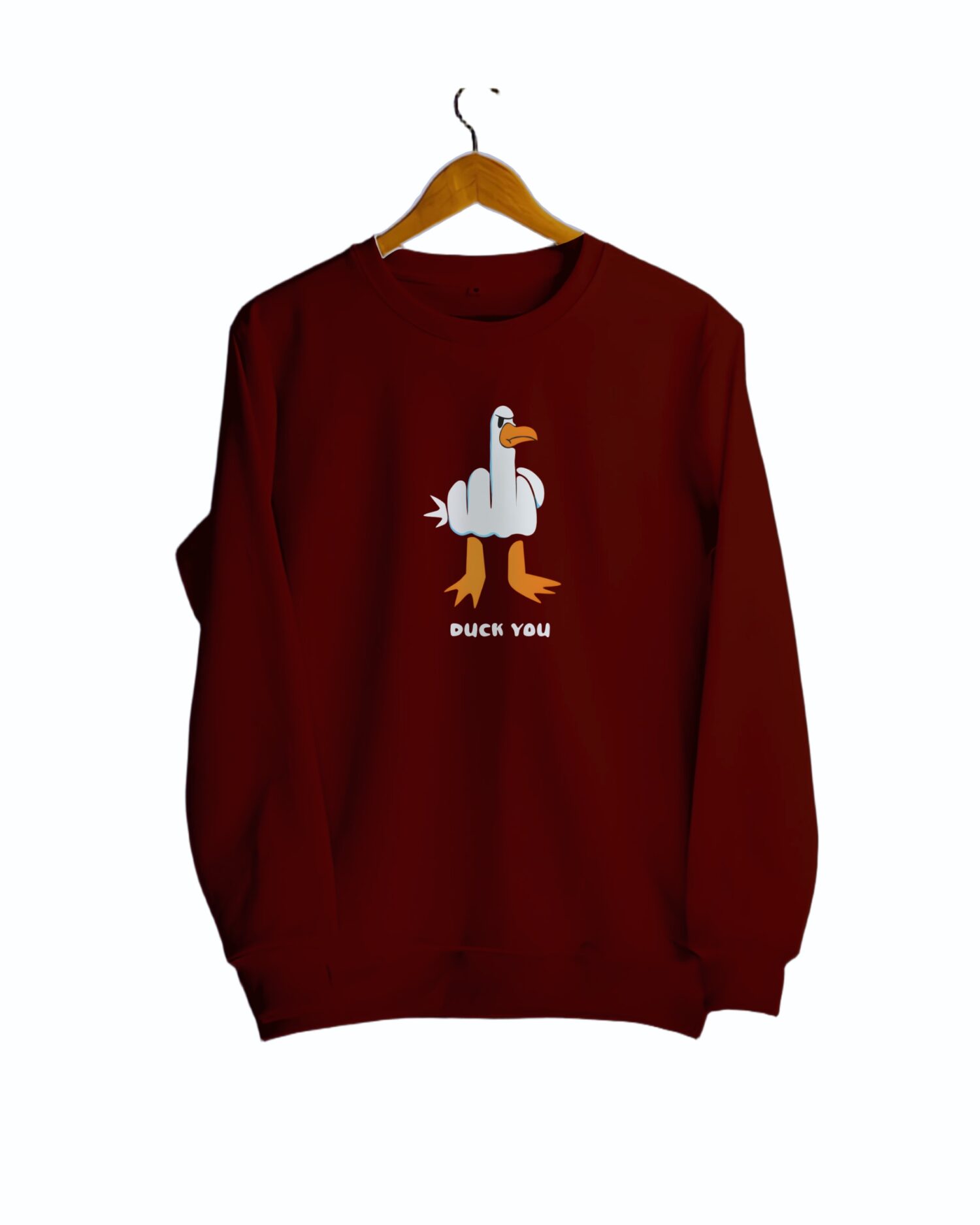 Sweatshirt_duck you maroon
